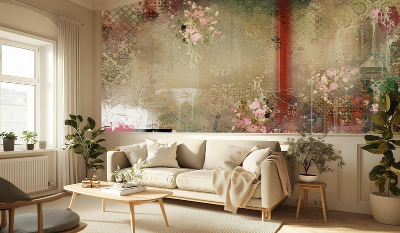 Vintage Pastel wallpaper for Living Room