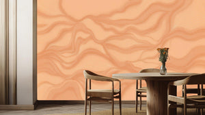 Abstract Peach wallpaper for Dining Room