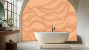 Contemporary Peach wallpaper for Bathroom