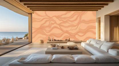 Contemporary Peach wallpaper for Living Room