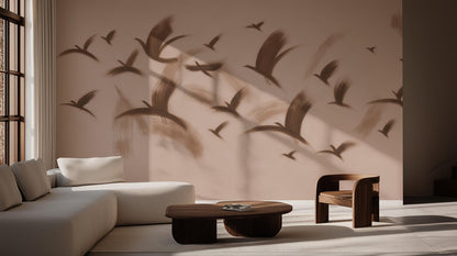 Contemporary Peach wallpaper for Living Room