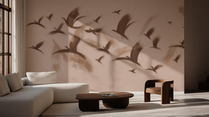 Contemporary Peach wallpaper for Living Room