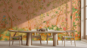 Vintage Peach wallpaper for Dining Room