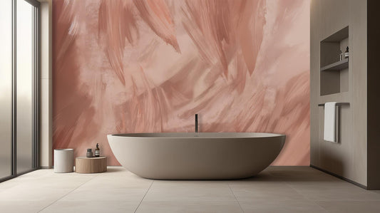 Abstract Pink wallpaper for Bathroom