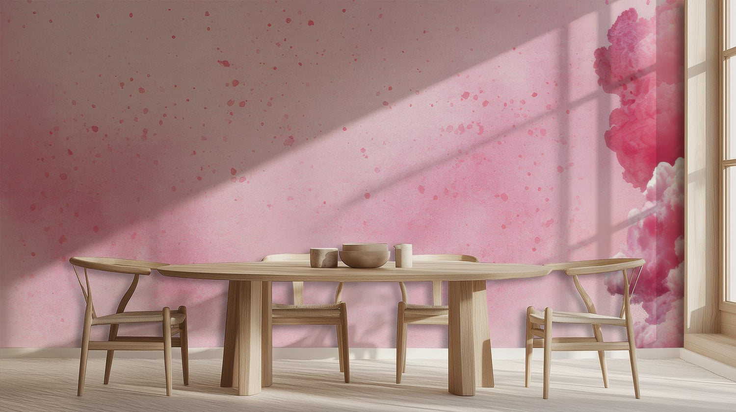 Abstract Pink wallpaper for Dining Room