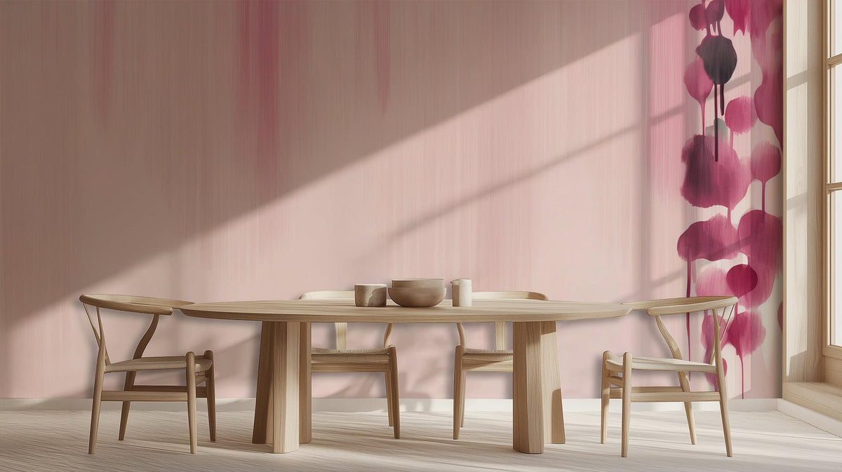 Abstract Pink wallpaper for Dining Room