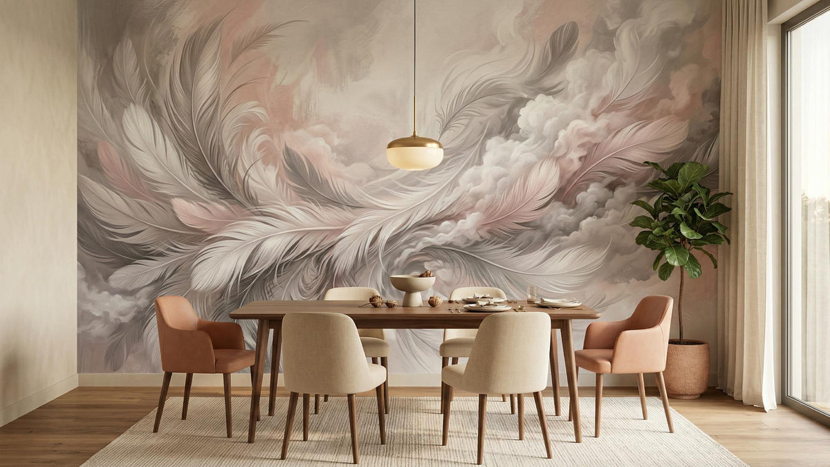 Abstract Pink wallpaper for Dining Room