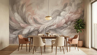 Abstract Pink wallpaper for Dining Room