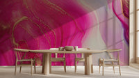 Abstract Pink wallpaper for Dining Room