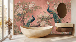 Art Nouveau Pink wallpaper for Bathroom