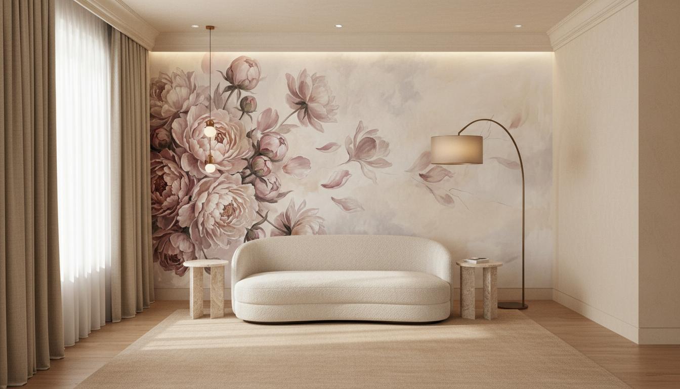 Art Nouveau Pink wallpaper for Bedroom