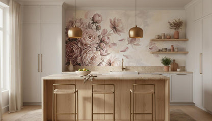 Art Nouveau Pink wallpaper for Kitchen