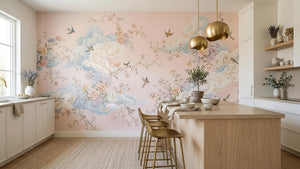Art Nouveau Pink wallpaper for Kitchen