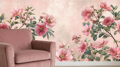 Botanical Pink wallpaper for Bedroom