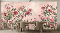 Botanical Pink wallpaper for Dining Room