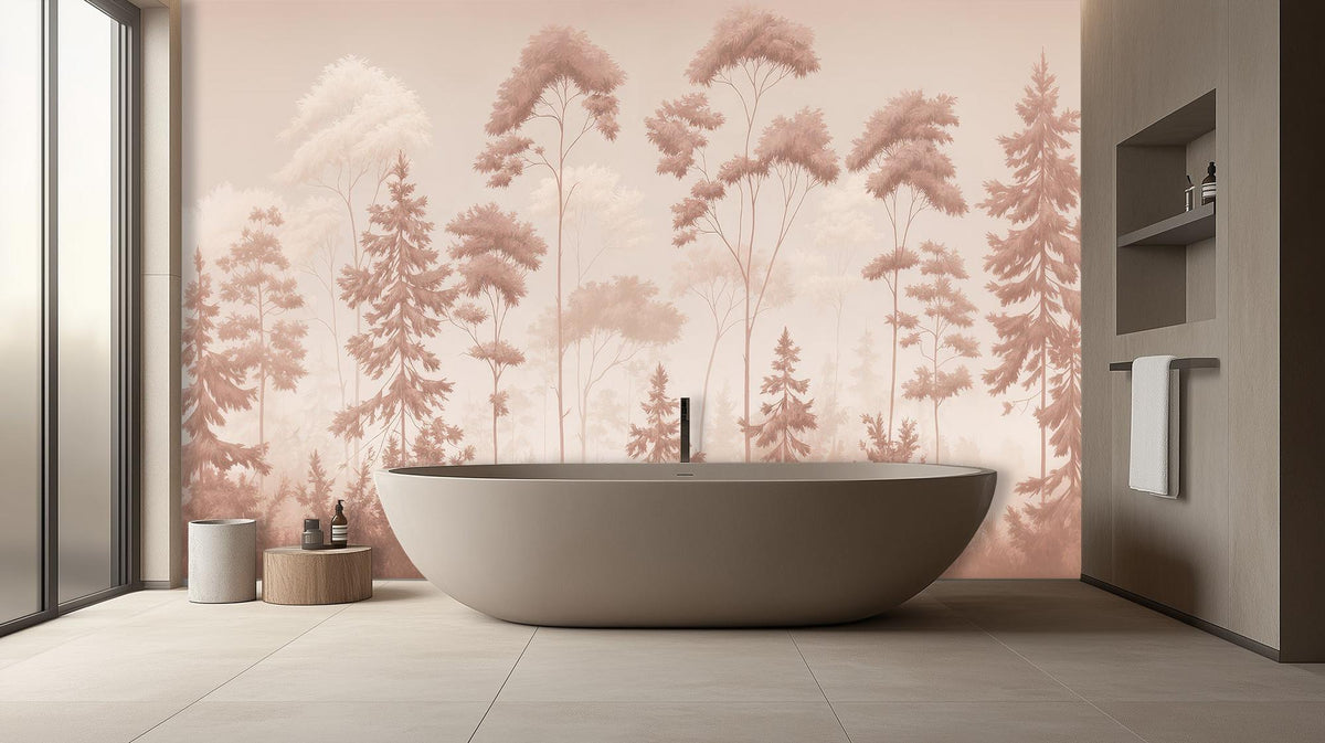 Contemporary Pink wallpaper for Bathroom