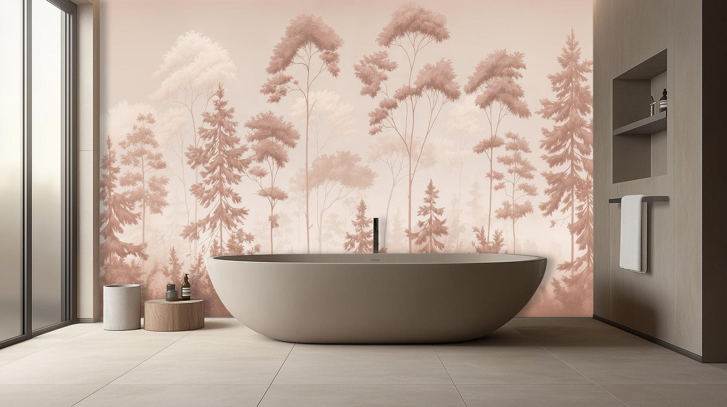 Contemporary Pink wallpaper for Bathroom