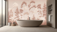 Banyo için Çağdaş Pembe duvar kağıdı