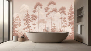 Contemporary Pink wallpaper for Bathroom