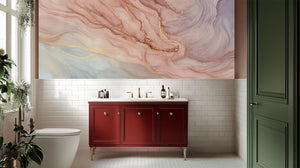 Contemporary Pink wallpaper for Bathroom