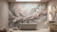 White Contemporary Pink wallpaper for Bathroom
