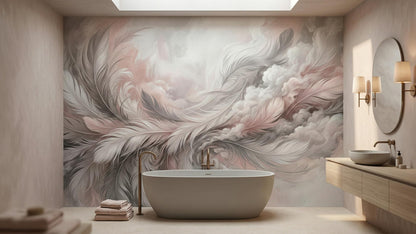 Contemporary Pink wallpaper for Bathroom