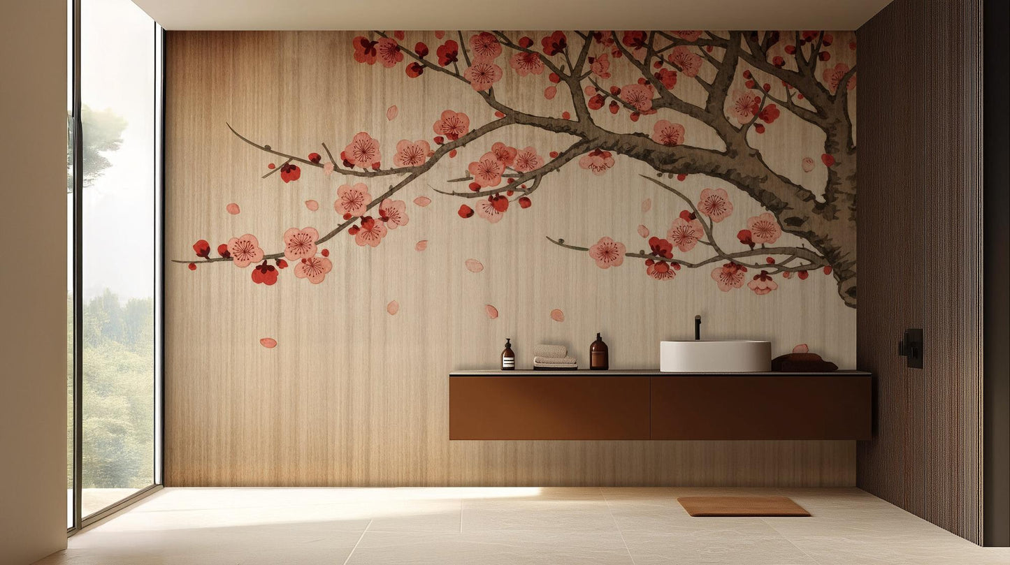 Contemporary Pink wallpaper for Bathroom