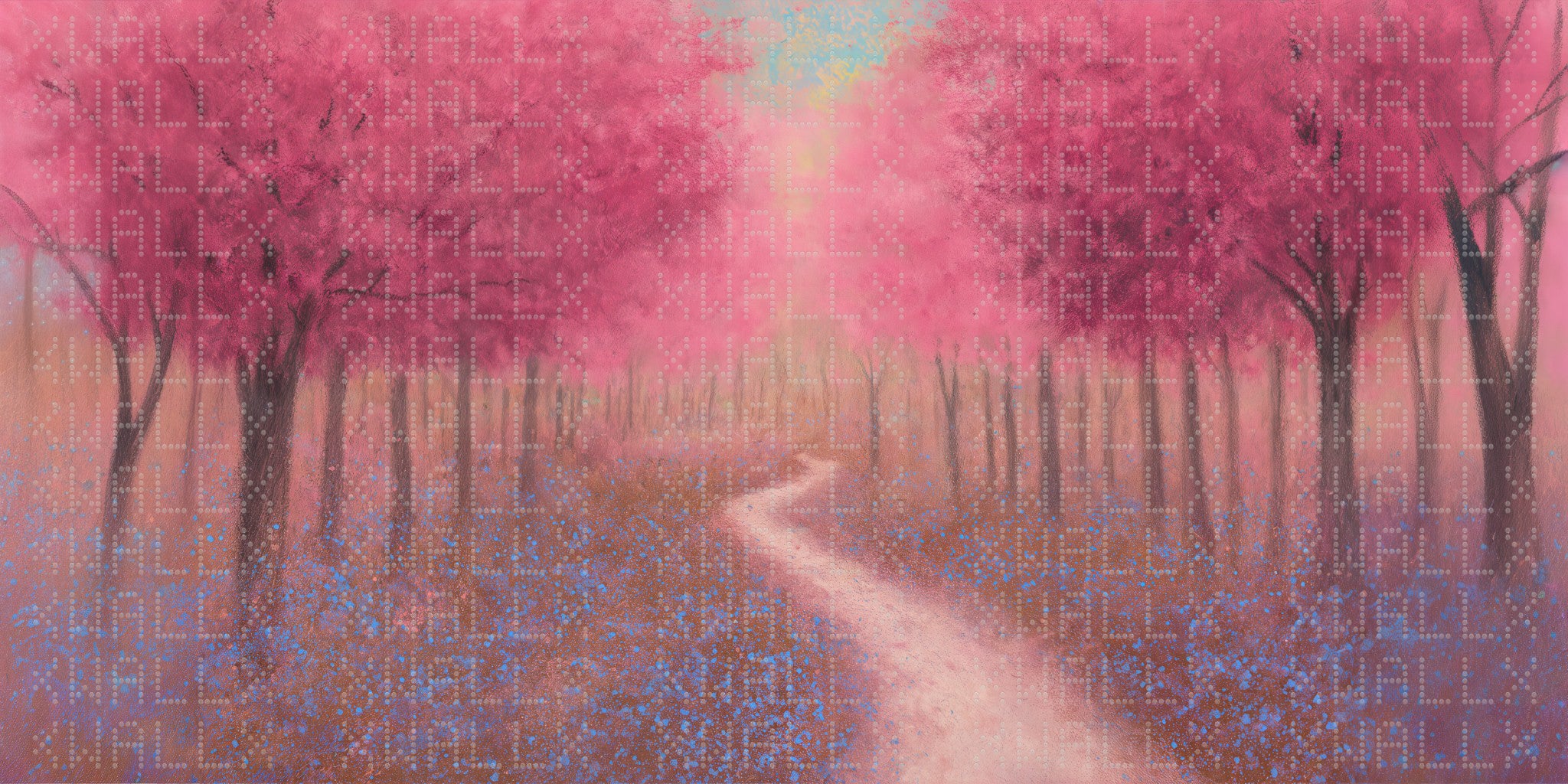 Crimson Forest Path Wallpaper