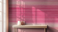 Ombre pink textured stripe wallpaper for modern hallway