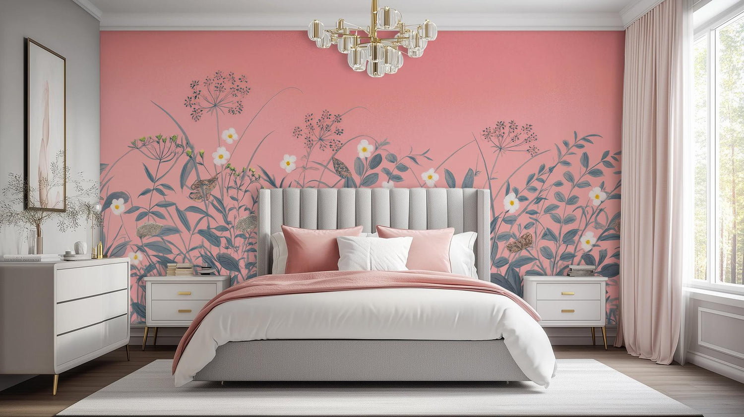Contemporary Pink wallpaper for Bedroom