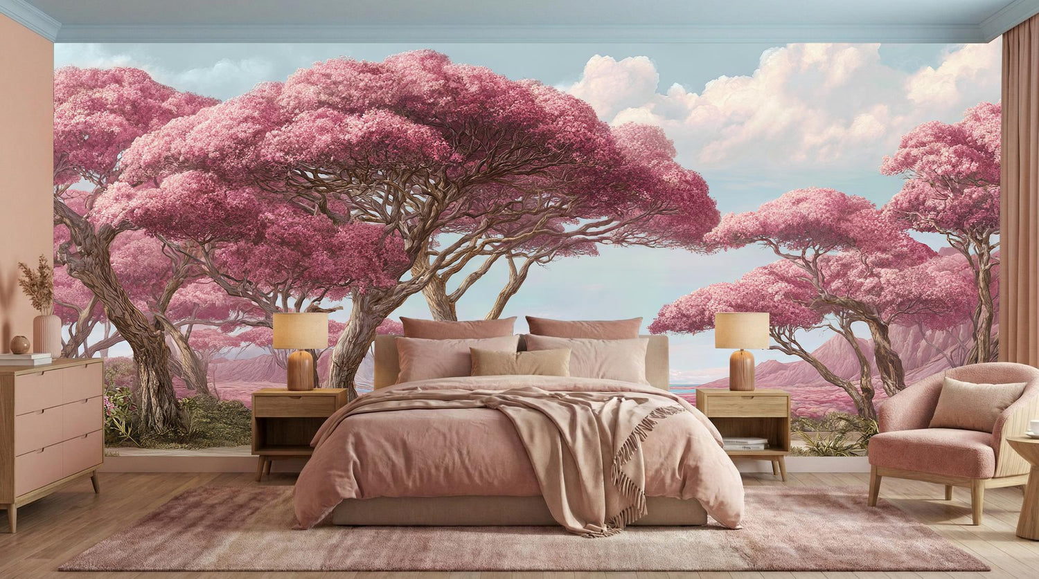 Contemporary Pink wallpaper for Bedroom