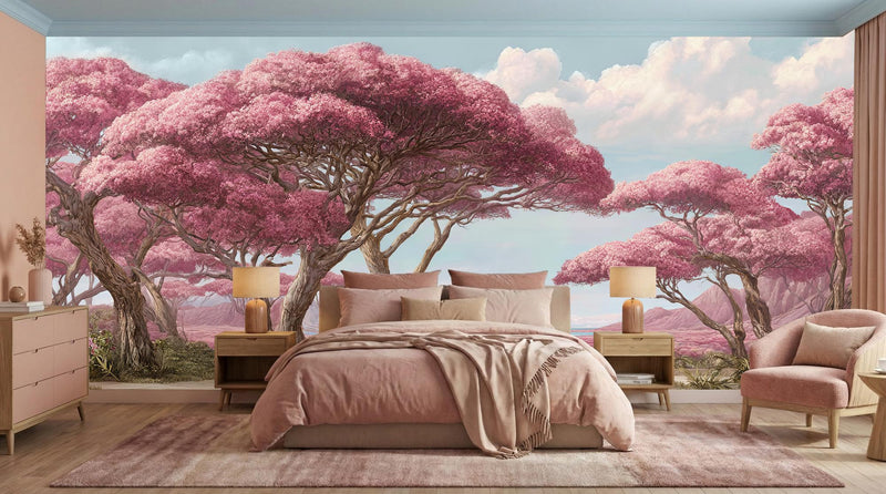 Contemporary Pink wallpaper for Bedroom