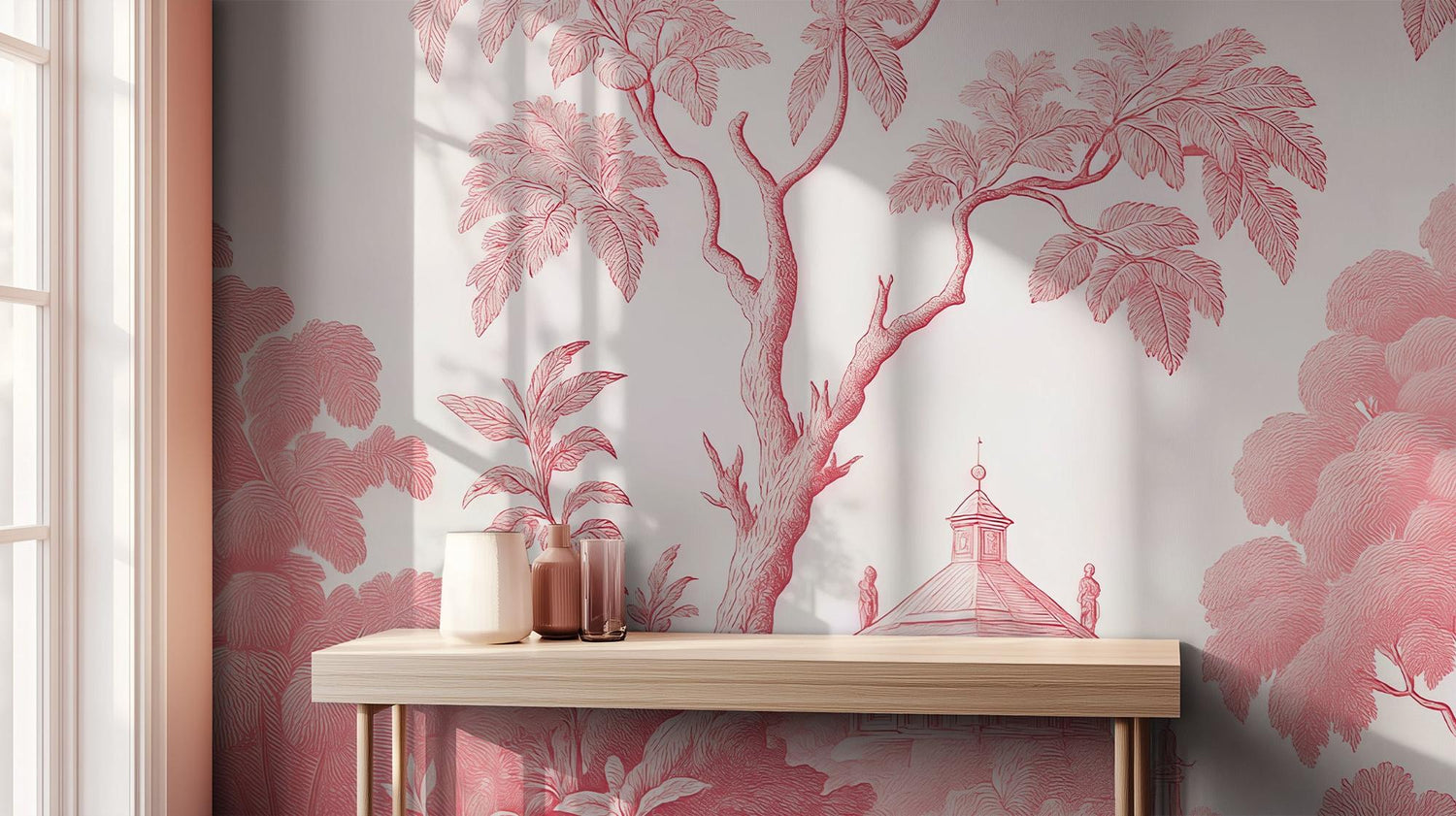 Contemporary Pink wallpaper for Bedroom
