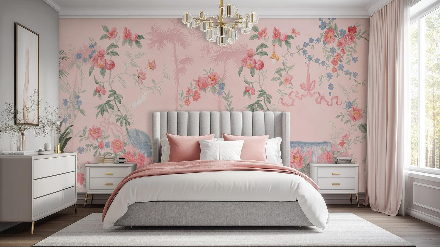 Contemporary Pink wallpaper for Bedroom