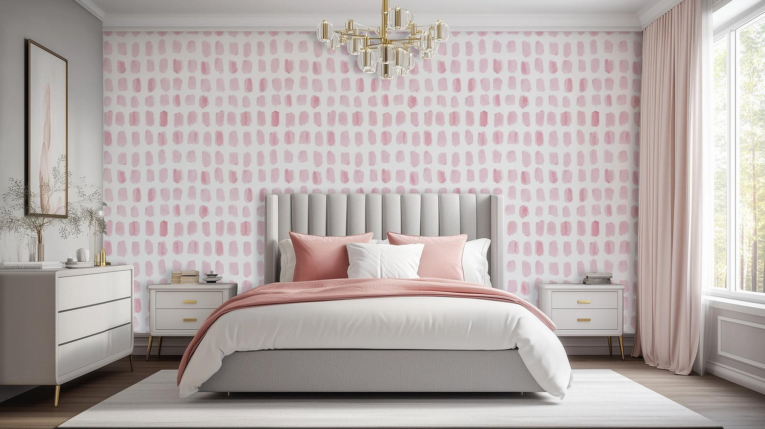 Contemporary Pink wallpaper for Bedroom
