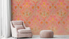 Coral Floral Crest Wallpaper