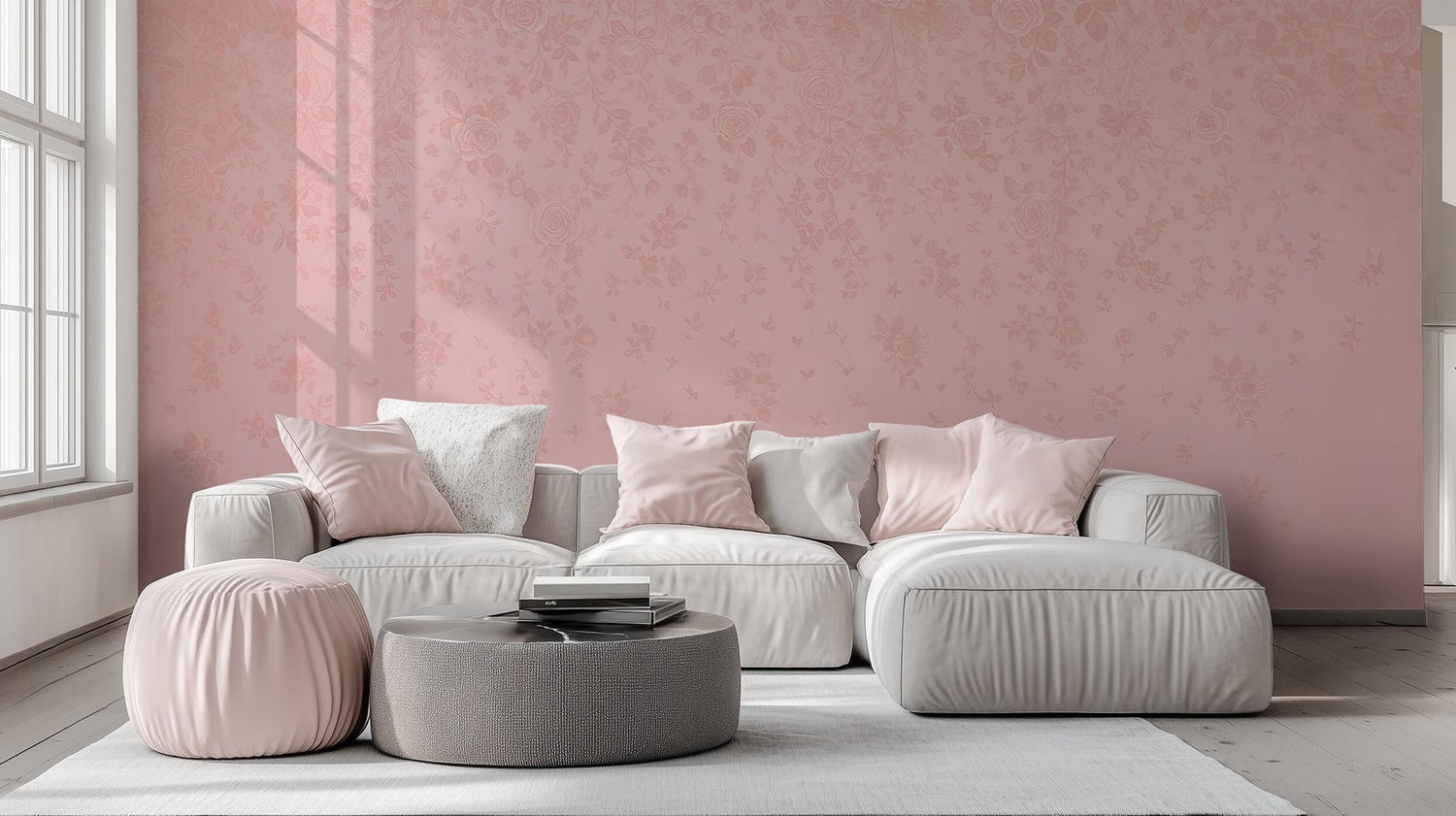 Çağdaş Pembe duvar kağıdı Yatak Odası için