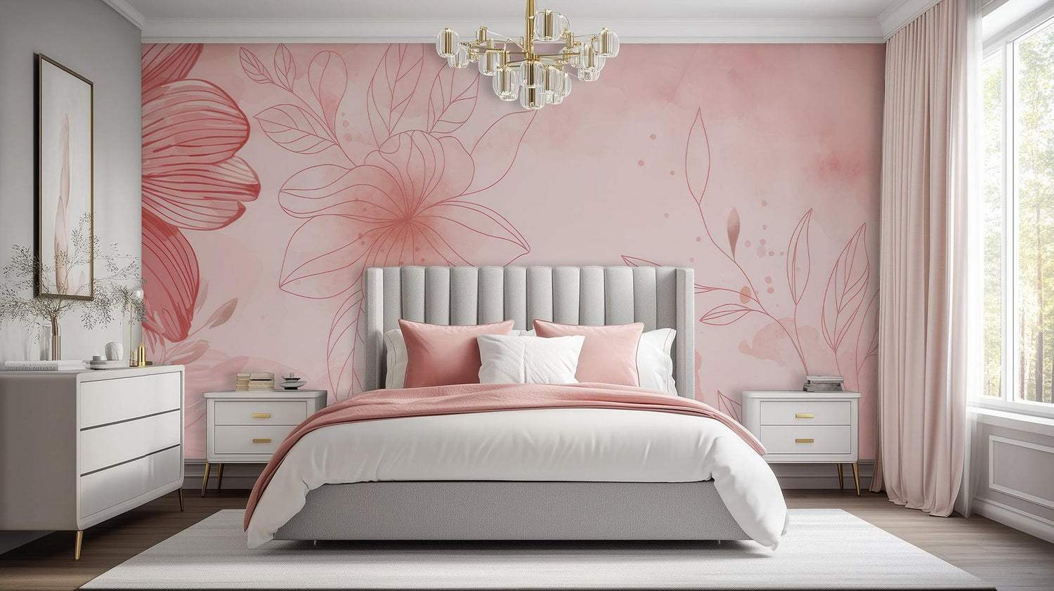 Contemporary Pink wallpaper for Bedroom