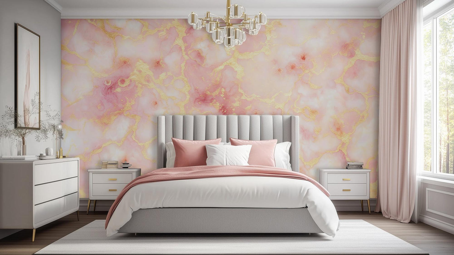 Contemporary Pink wallpaper for Bedroom