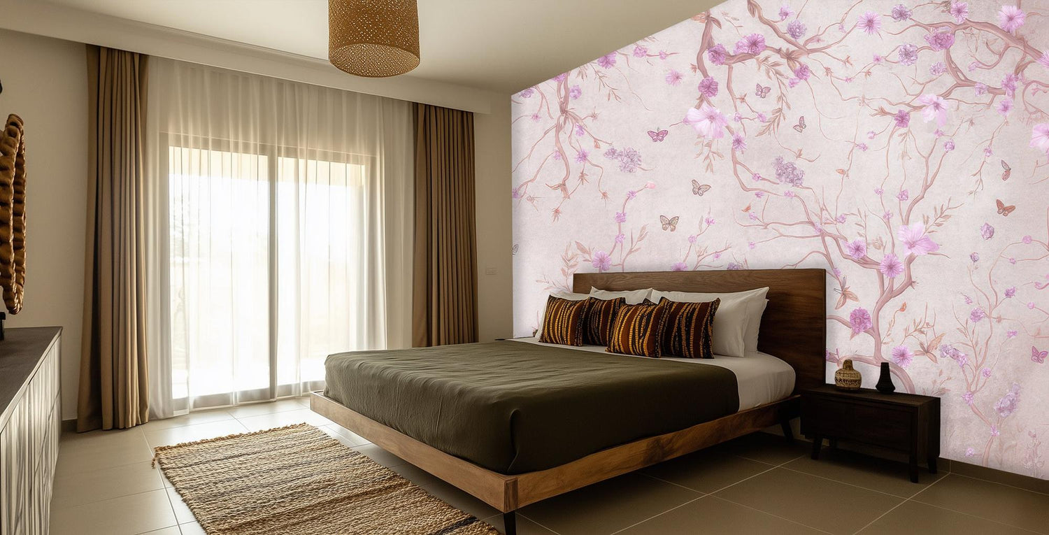 Contemporary Pink wallpaper for Bedroom