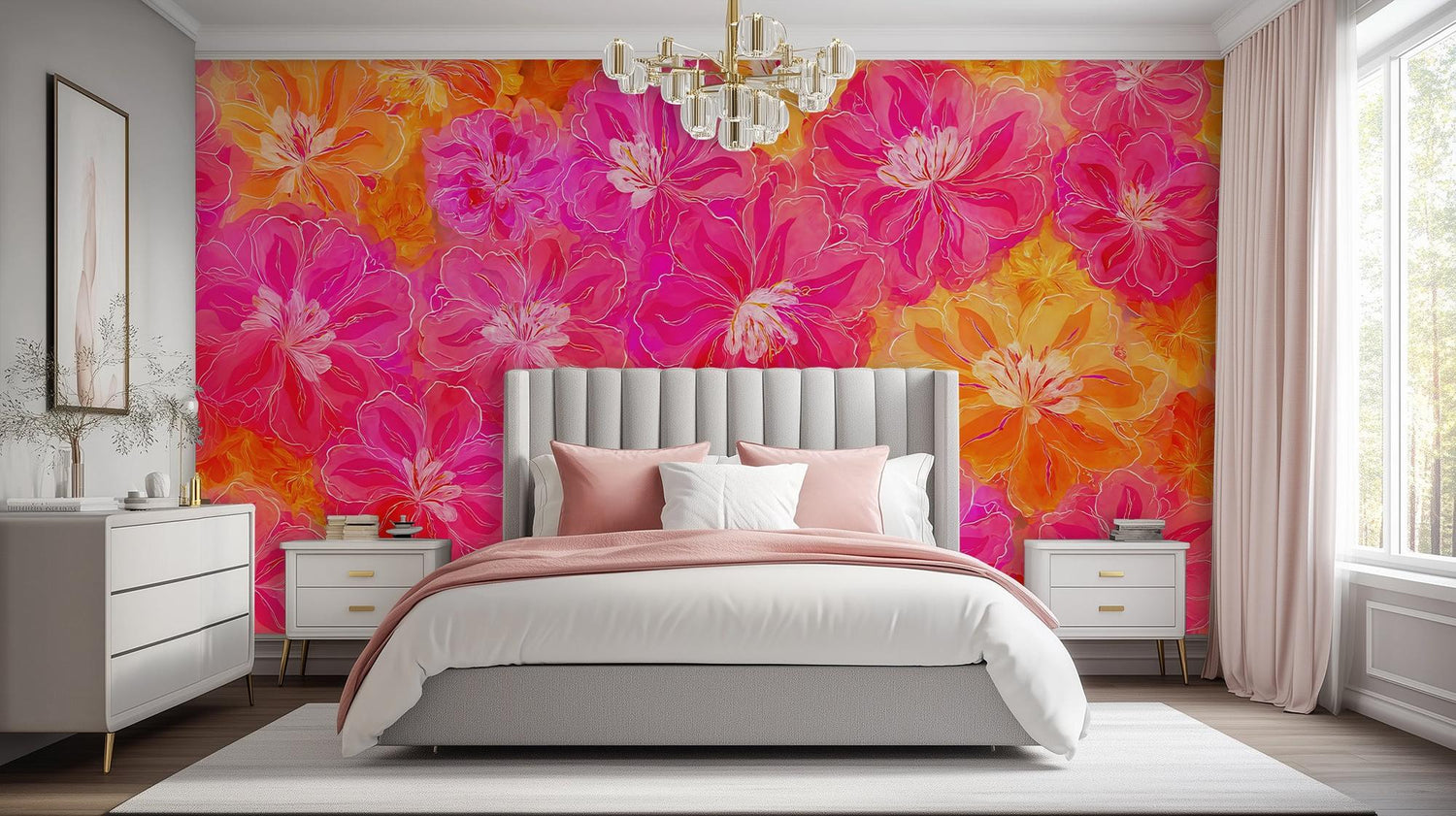 Contemporary Pink wallpaper for Bedroom