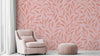 Rustic Blush Leaf Wallpaper