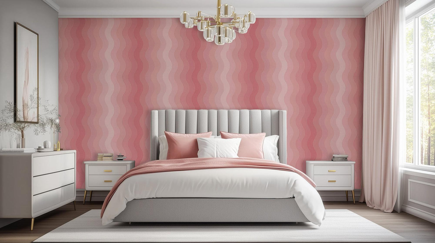 Contemporary Pink wallpaper for Bedroom