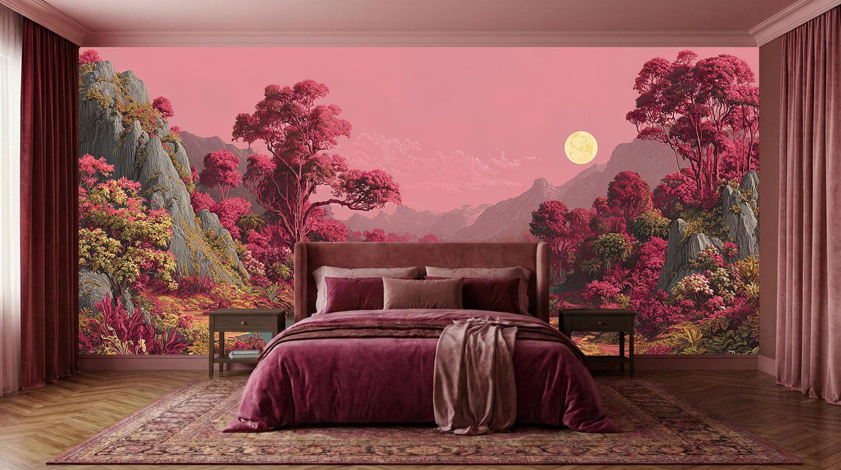 Contemporary Pink wallpaper for Bedroom