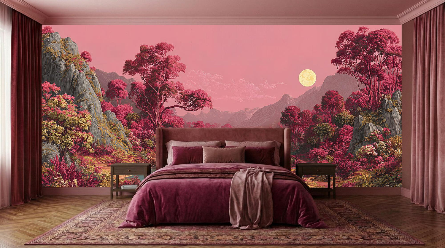 Contemporary Pink wallpaper for Bedroom