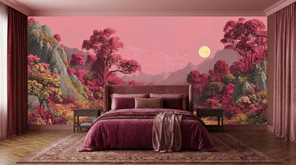 Contemporary Pink wallpaper for Bedroom
