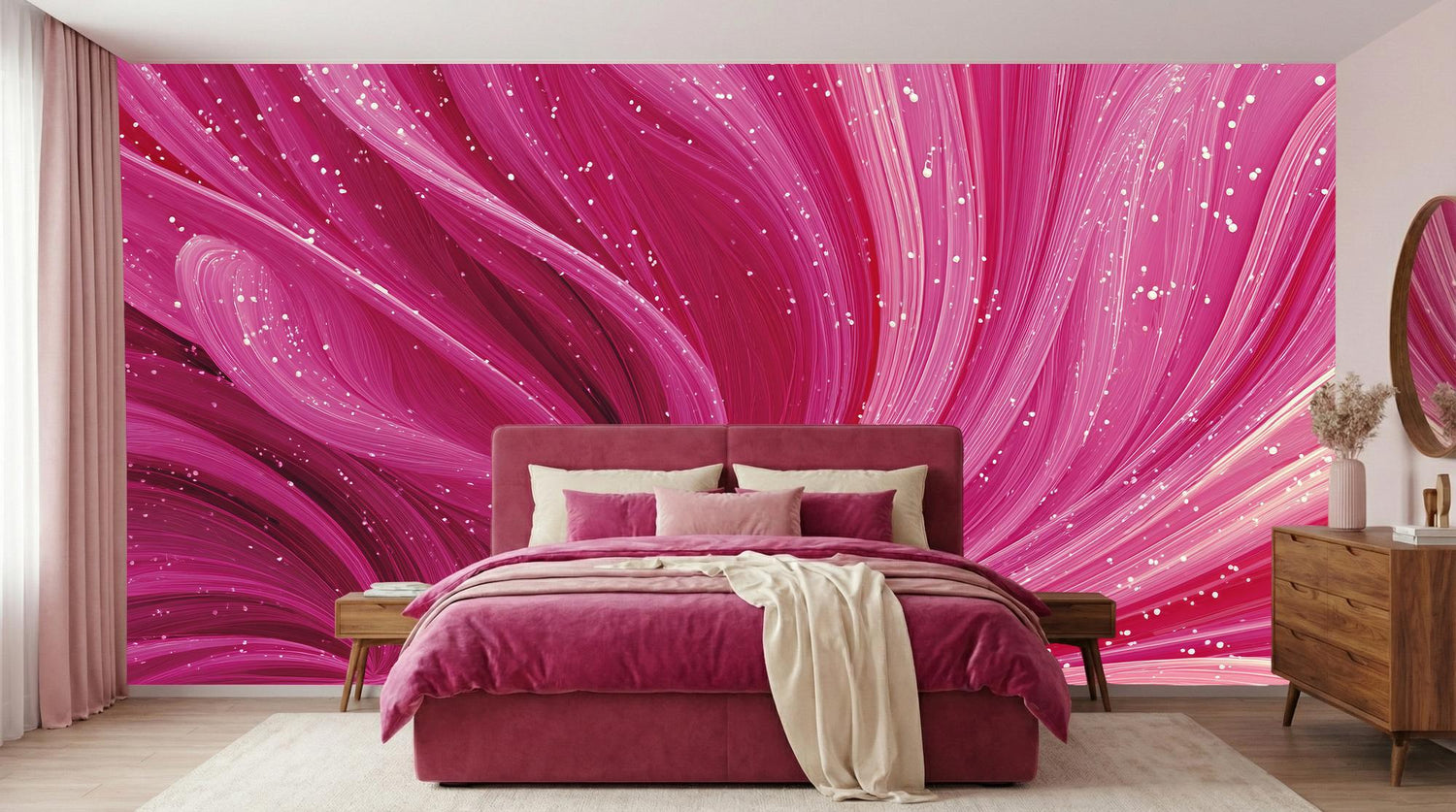 Contemporary Pink wallpaper for Bedroom