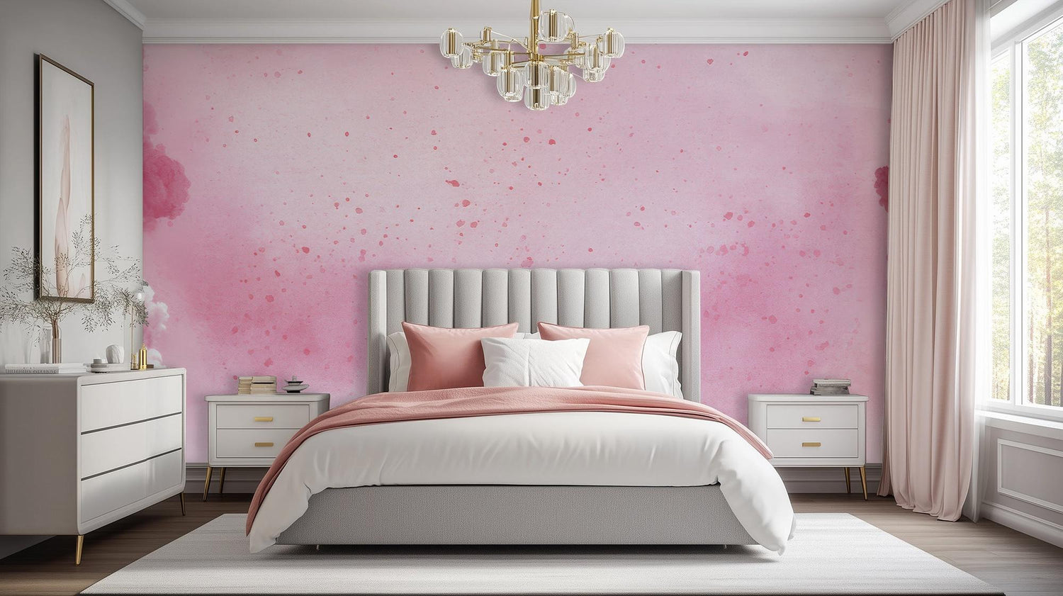 Contemporary Pink wallpaper for Bedroom