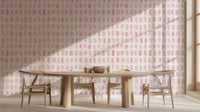 Contemporary Pink wallpaper for Dining Room