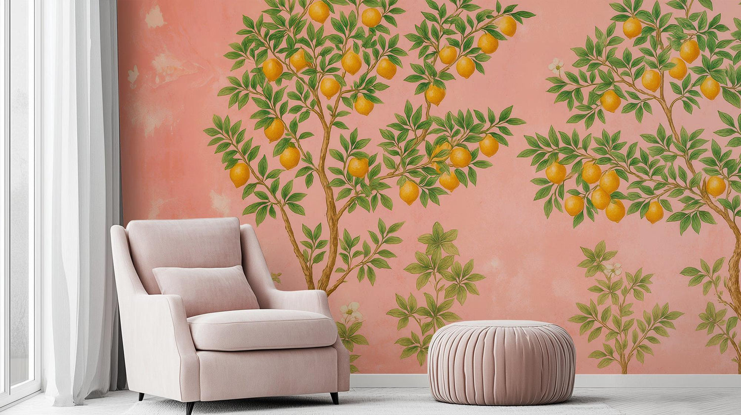 Contemporary Pink wallpaper for Dining Room